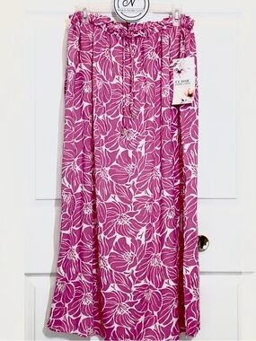 CLASSIC CONCEPTS Women’s Floral Skirt Magenta/White Size XL